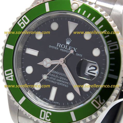 rolex submariner ghiera verde anno 2009|rolex date 16610 prezzo.